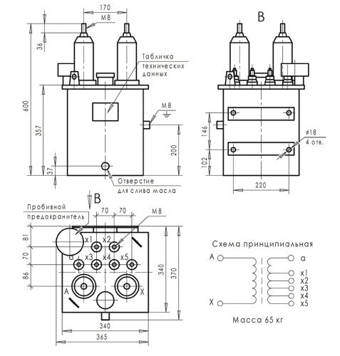 трансформаторы ом-2,5 габариты